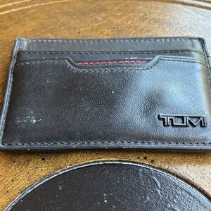 TUMI Black Leather Card Holder